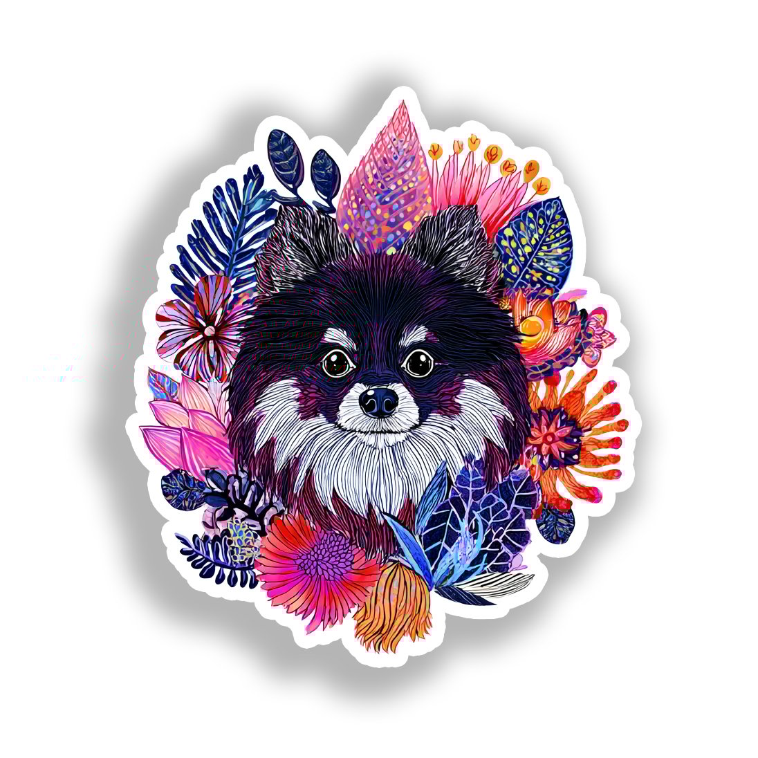 Pomeranian Dog Vinyl Decal Sticker for Car, Laptop, Tumbler and more # A017268-4" x 4"