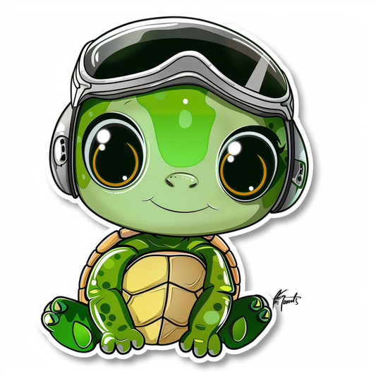 turtle majestic Expressive surreal Vinyl Decal Sticker for Car, Laptop, Tumbler and more # F022140-4" x 4"