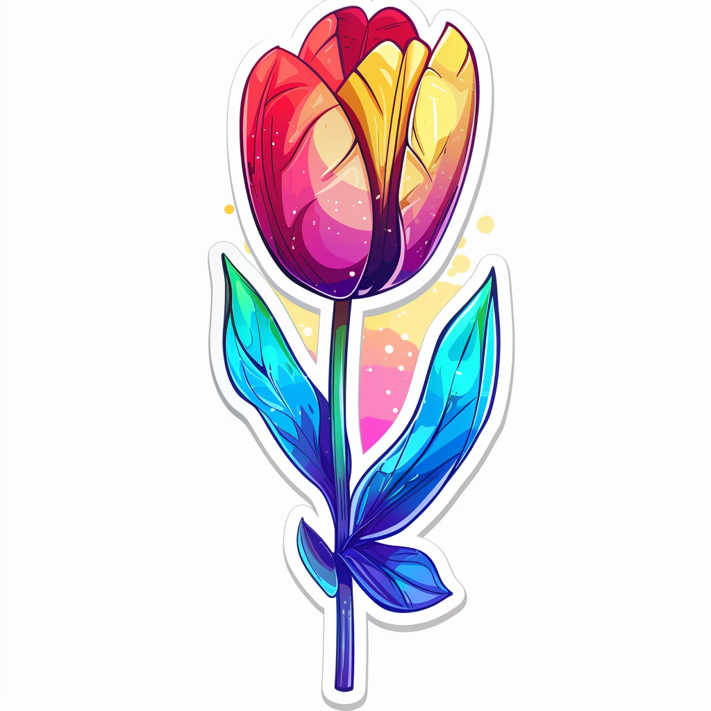 Sticker of a Tulip flower Vinyl Decal Sticker for Car, Laptop, Tumbler and more # F023464