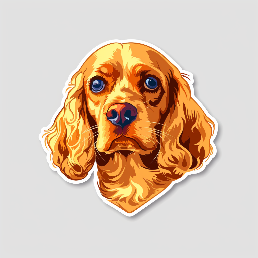 Cocker Spaniel Dog majestic Expressive surreal Vinyl Decal Sticker for Car, Laptop, Tumbler and more # F019765-4" x 4"