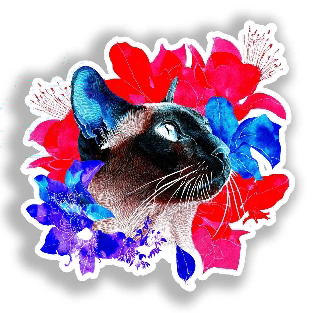 Burmese Cat Vinyl Decal Sticker for Car, Laptop, Tumbler and more # A018900-4" x 4"