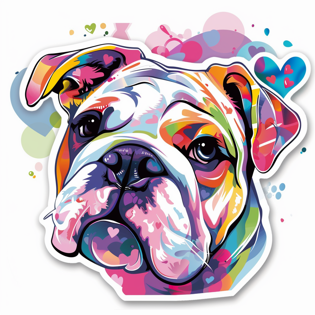 Bulldog Dog majestic Expressive surreal Vinyl Decal Sticker for Car, Laptop, Tumbler and more # F017666