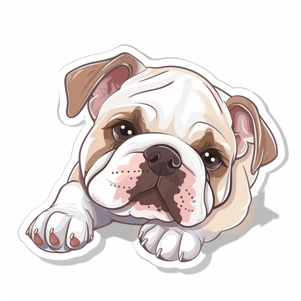 Bulldog Dog majestic Expressive surreal Vinyl Decal Sticker for Car, Laptop, Tumbler and more # F017724