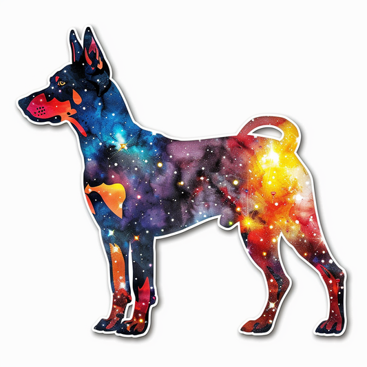 Doberman Pinscher Dog galaxy majestic Expressive surreal Vinyl Decal Sticker for Car, Laptop, Tumbler and more # F019476-4" x 4"