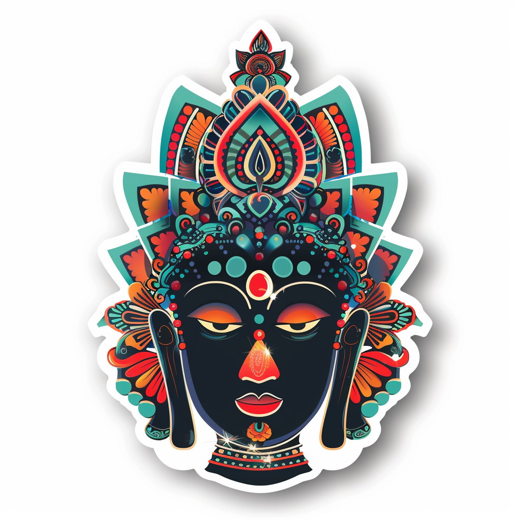 Buddha cartoon majestic Expressive surreal Vinyl Decal Sticker for Car, Laptop, Tumbler and more # F016999