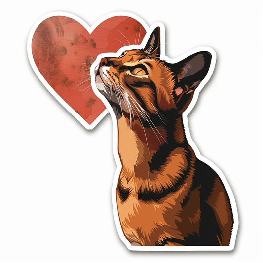 Abyssinian Cat astronaut majestic Expressive surreal Vinyl Decal Sticker for Car, Laptop, Tumbler and more # F021658-4" x 4"