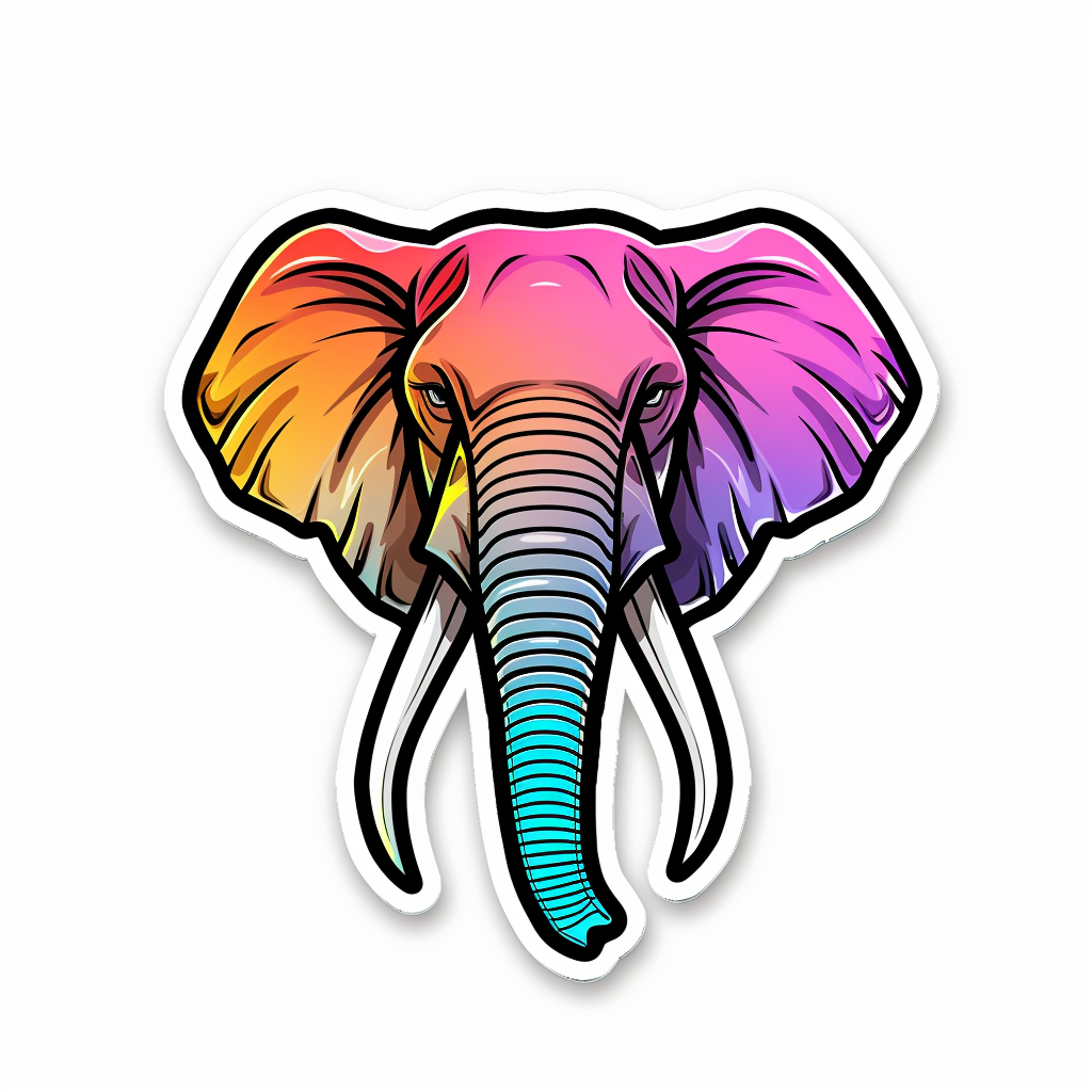 Elephant Expressive surreal Vinyl Decal Sticker for Car, Laptop, Tumbler and more # F022404