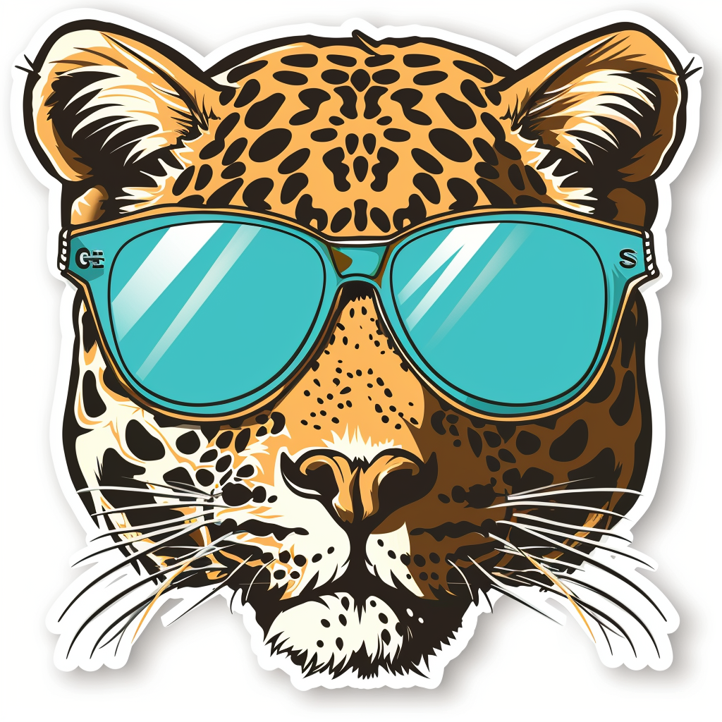 Leopard majestic Expressive surreal Vinyl Decal Sticker for Car, Laptop, Tumbler and more # F022434
