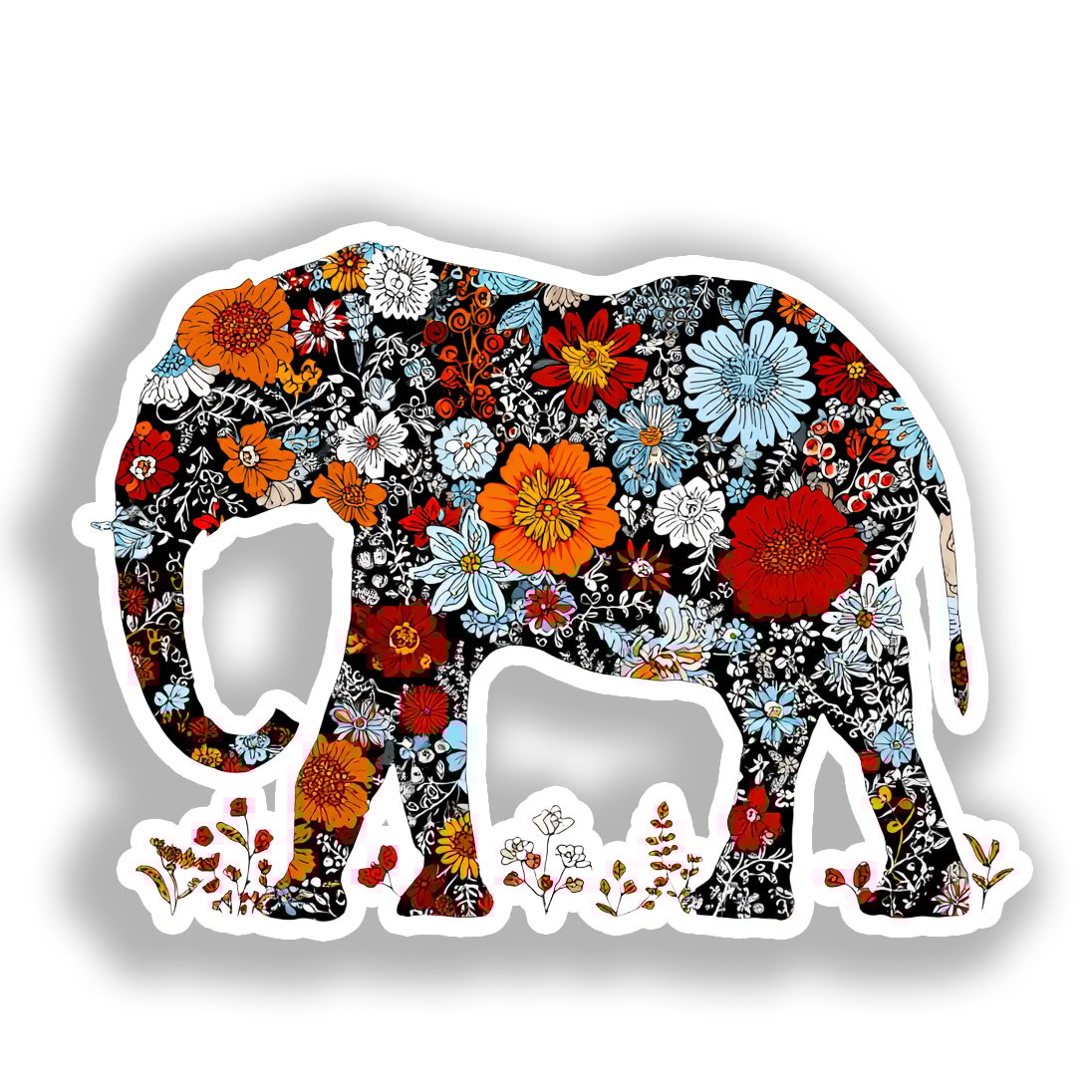 Elephant Vinyl Decal Sticker for Car, Laptop, Tumbler and more # A019119-4" x 4"