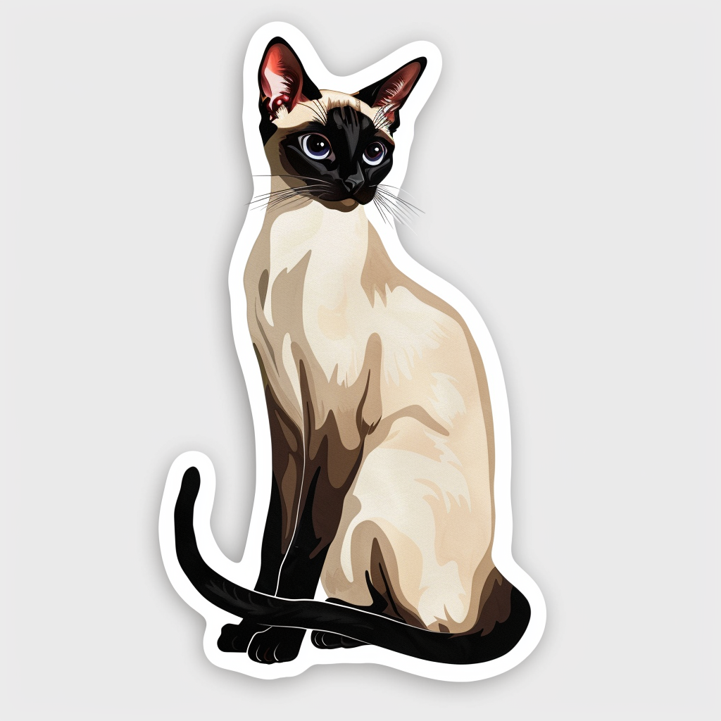 Siamese cat Vinyl Decal Sticker for Car, Laptop, Tumbler and more # F07624