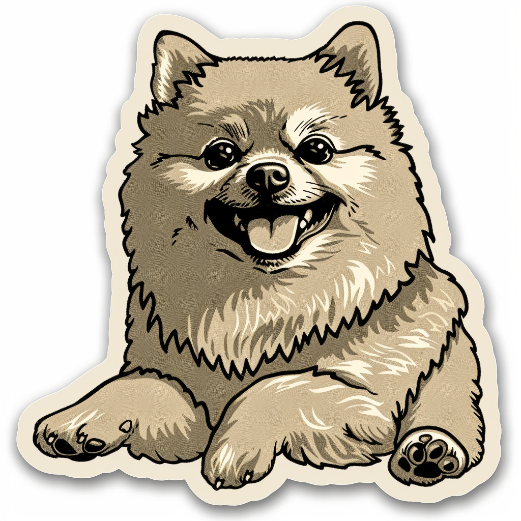 Sticker of a Pomeranian Dog majestic Expressive surreal Vinyl Decal Sticker for Car, Laptop, Tumbler and more # F013810