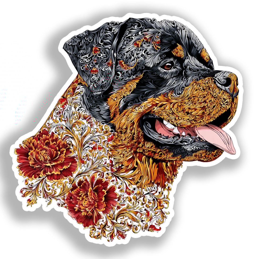 Rottweiler Dog Vinyl Decal Sticker for Car, Laptop, Tumbler and more # A018182-4" x 4"