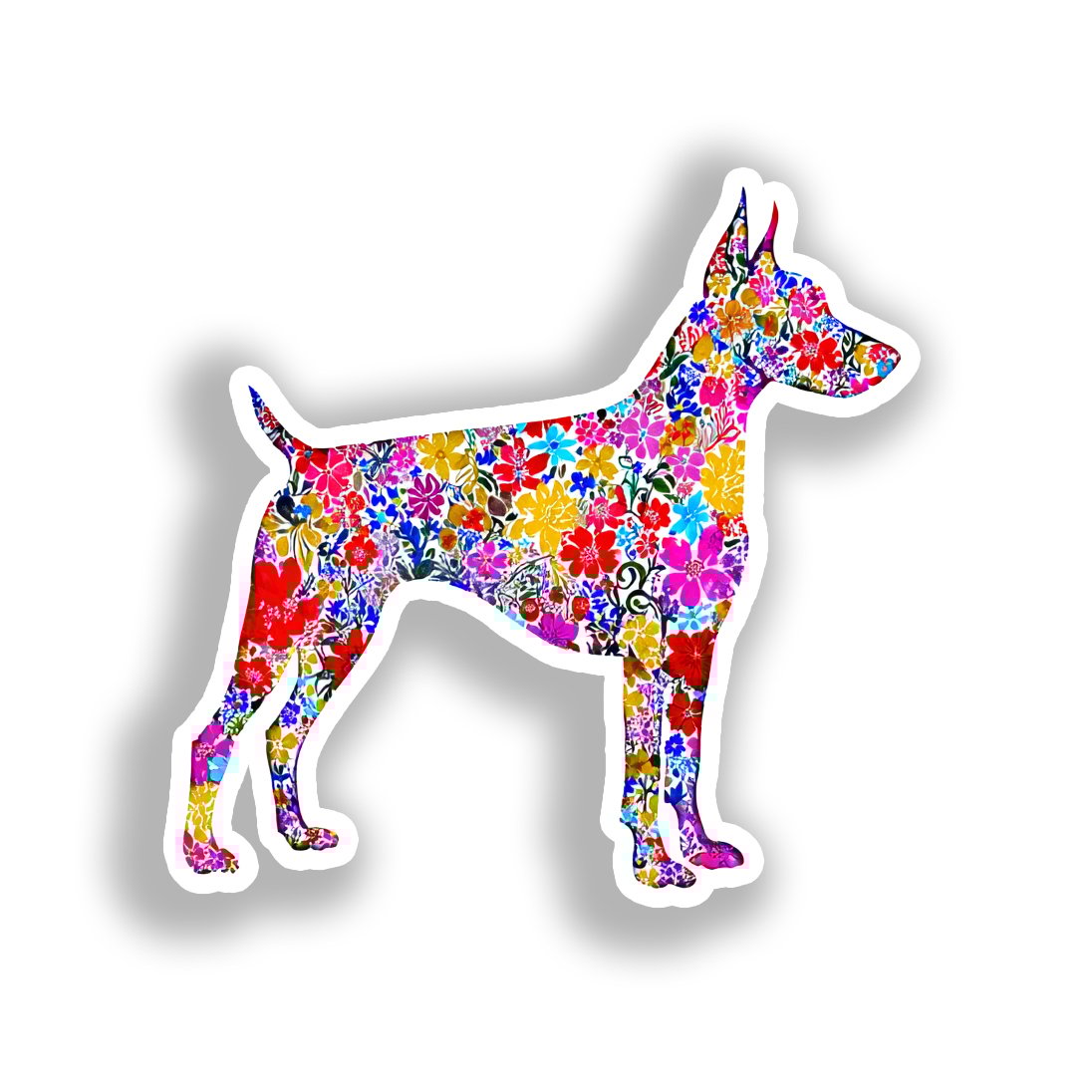 Doberman Pnscher Dog Vinyl Decal Sticker for Car, Laptop, Tumbler and more # A019672-4" x 4"