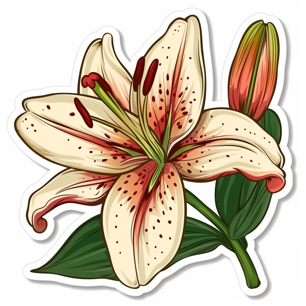 Lily flower majestic Expressive surreal Vinyl Decal Sticker for Car, Laptop, Tumbler and more # F023182