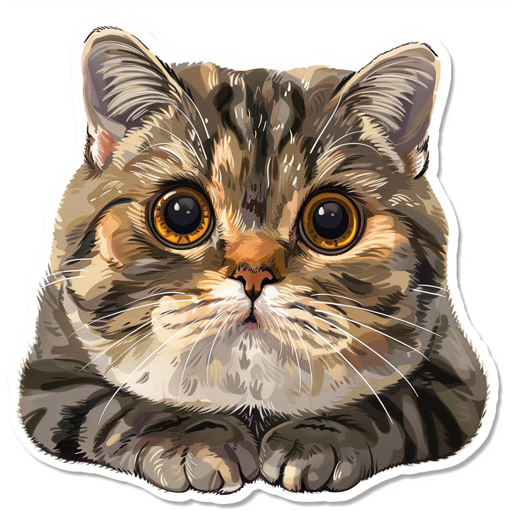 Scottish Fold cat Vinyl Decal Sticker for Car, Laptop, Tumbler and more # F07823