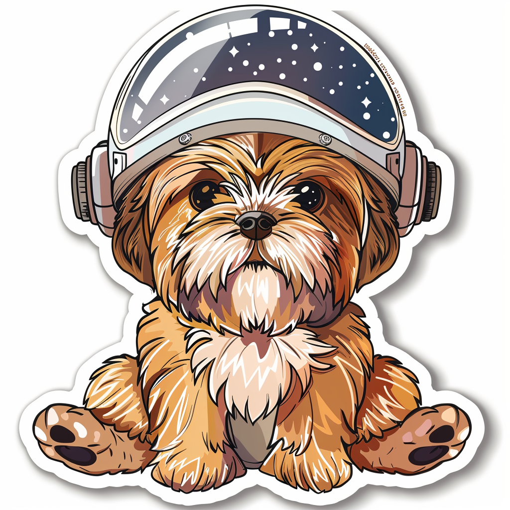 Adorable Shih Tzu Dog Expressive surreal Vinyl Decal Sticker for Car, Laptop, Tumbler and more # F018147