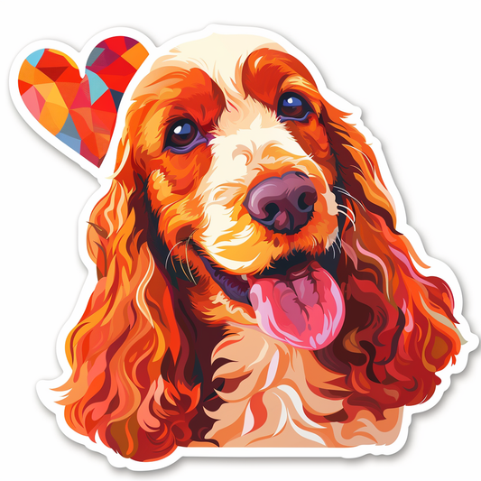 Cocker Spaniel Dog majestic Expressive surreal Vinyl Decal Sticker for Car, Laptop, Tumbler and more # F019743-4" x 4"
