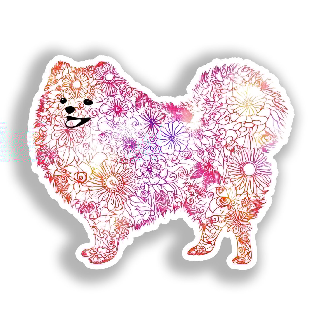 Pomeranian Dog Vinyl Decal Sticker for Car, Laptop, Tumbler and more # A017506-4" x 4"