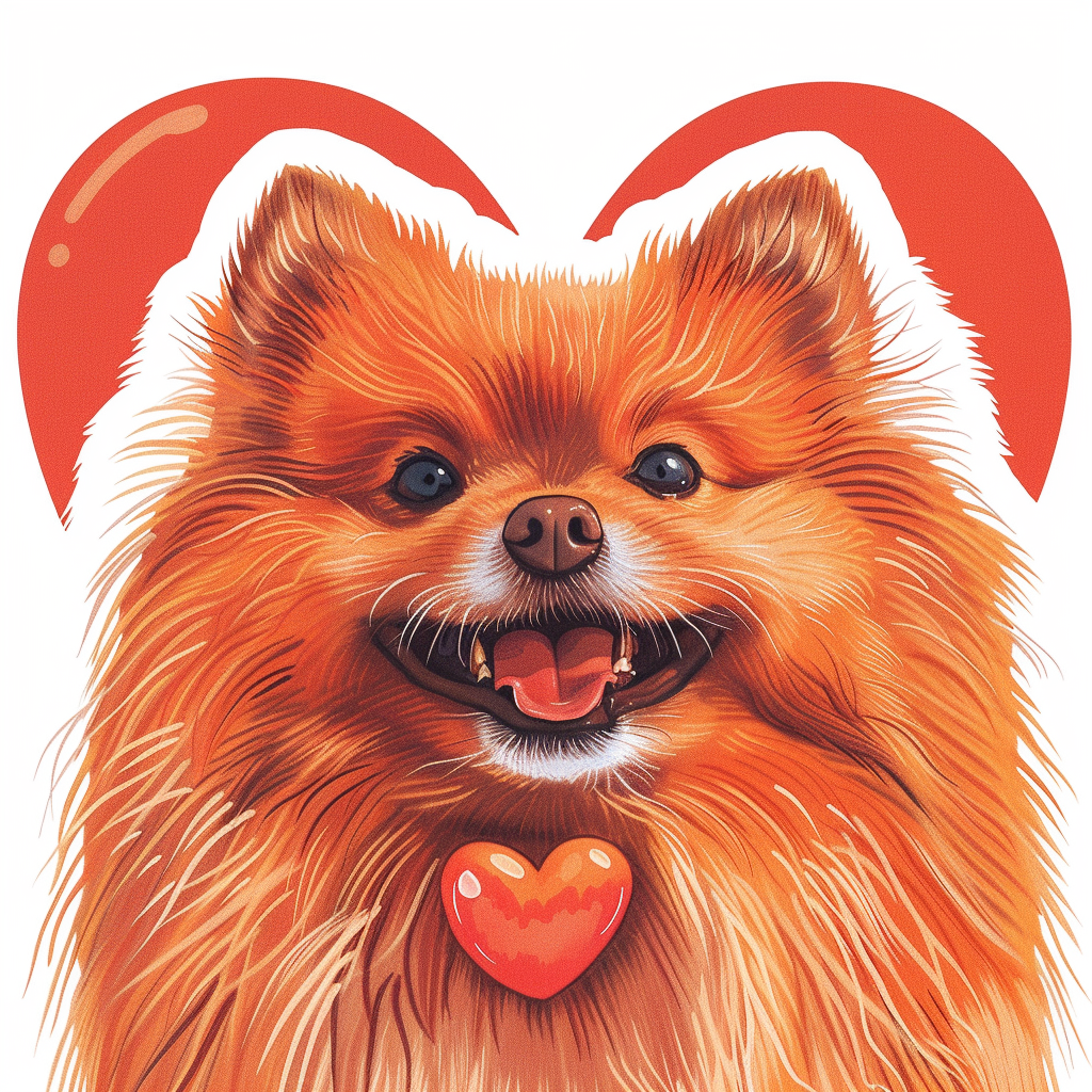 Sticker of a Pomeranian Dog majestic Expressive surreal Heartcore Vinyl Decal Sticker for Car, Laptop, Tumbler and more # F013951