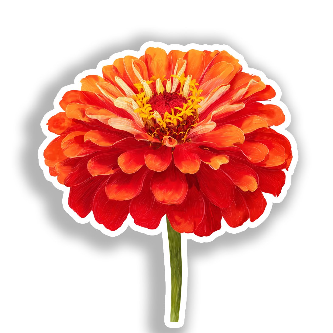 Zinnia Flower Vinyl Decal Sticker for Car, Laptop, Tumbler and more # A019067-4" x 4"