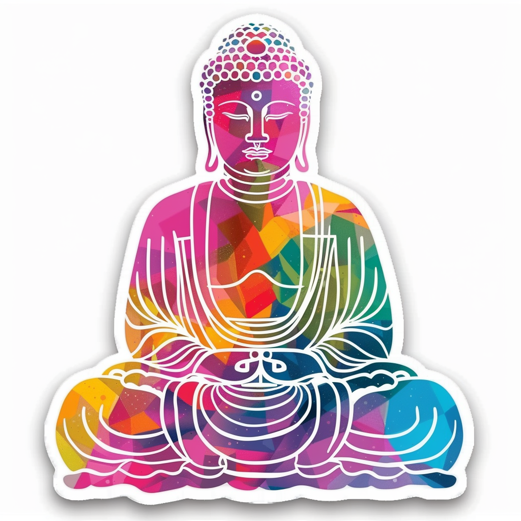 Sticker of a Buddha majestic Expressive surreal Vinyl Decal Sticker for Car, Laptop, Tumbler and more # F016888