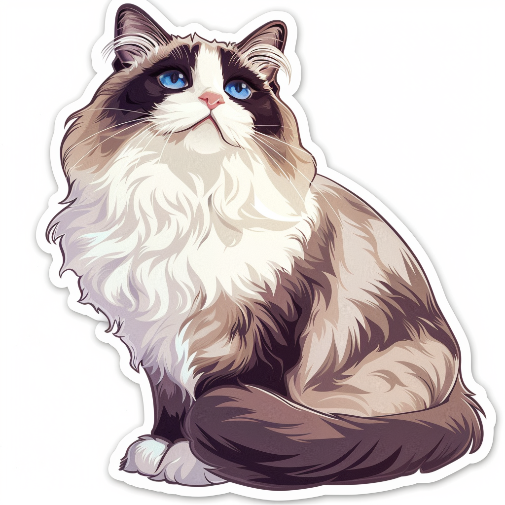 Ragdoll Cat Vinyl Decal Sticker for Car, Laptop, Tumbler and more # F010182