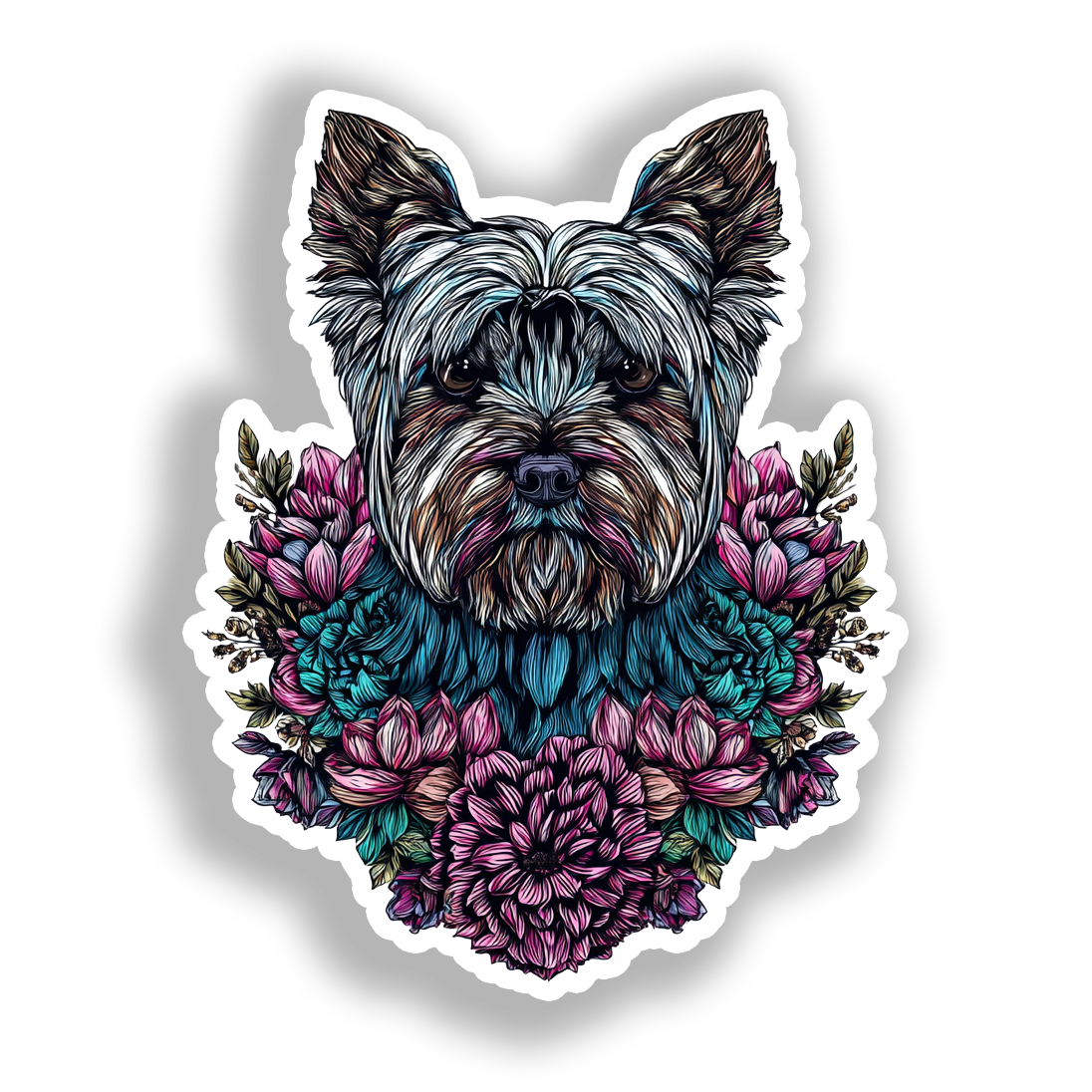 Yorkshire Terrier Dog Vinyl Decal Sticker for Car, Laptop, Tumbler and more # A017224-4" x 4"