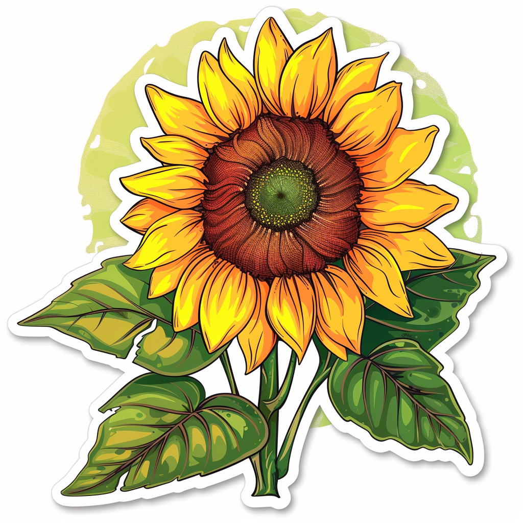 Sunflower flower majestic Expressive surreal Vinyl Decal Sticker for Car, Laptop, Tumbler and more # F023131