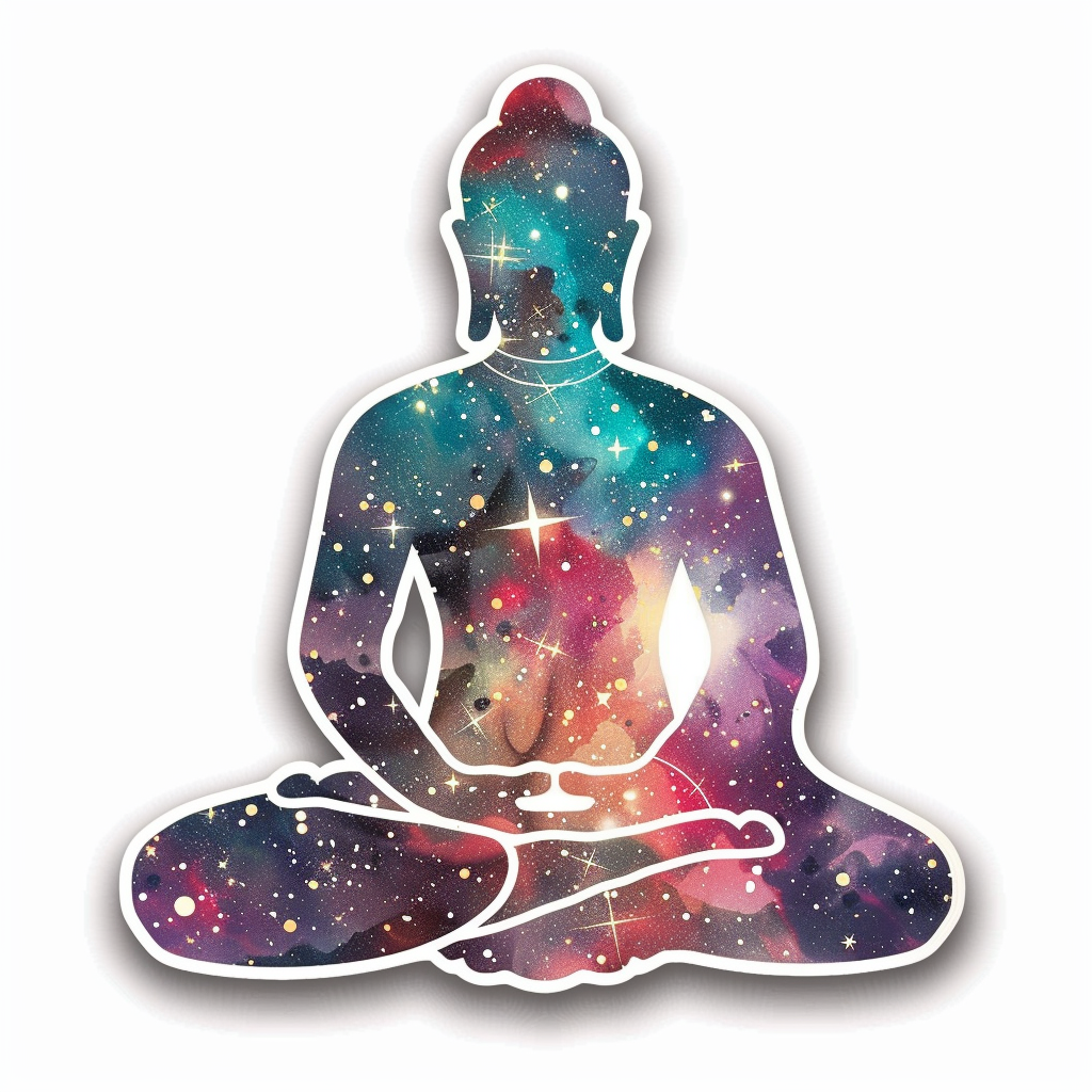 Buddha galaxy majestic Expressive surreal Vinyl Decal Sticker for Car, Laptop, Tumbler and more # F017076