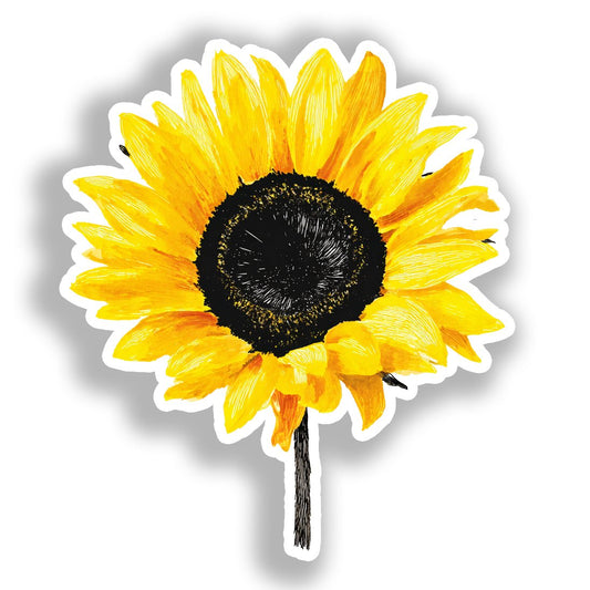 Sunflower Flower Vinyl Decal Sticker for Car, Laptop, Tumbler and more # A019059-4" x 4"