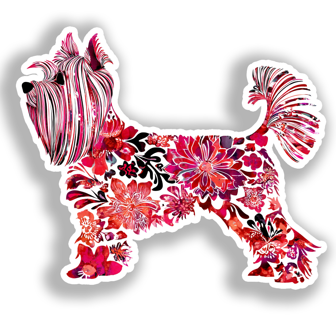 Yorkshire Terrier Dog Vinyl Decal Sticker for Car, Laptop, Tumbler and more # A017154-4" x 4"