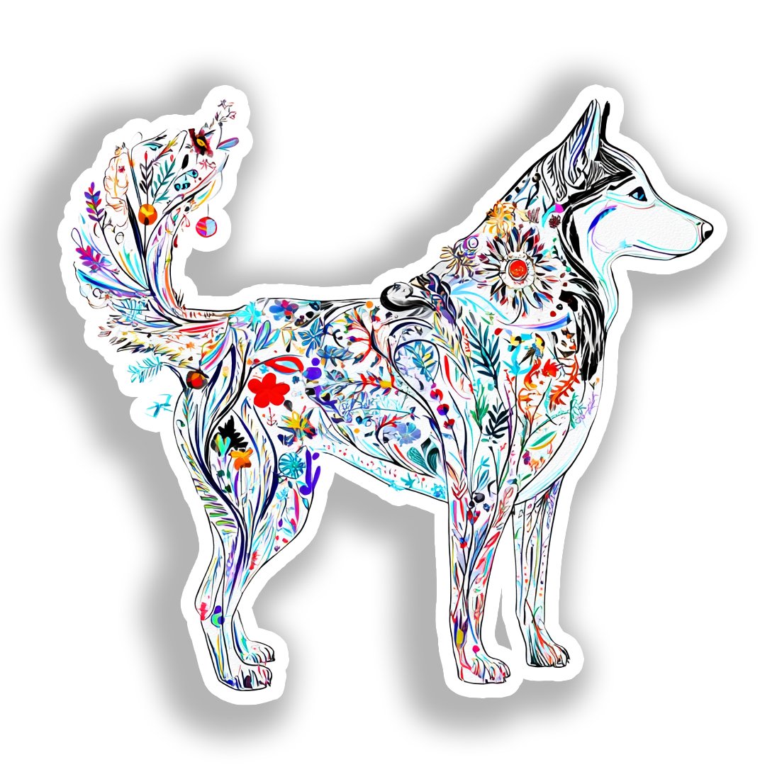 Siberian Husky Dog Vinyl Decal Sticker for Car, Laptop, Tumbler and more # A019156-4" x 4"