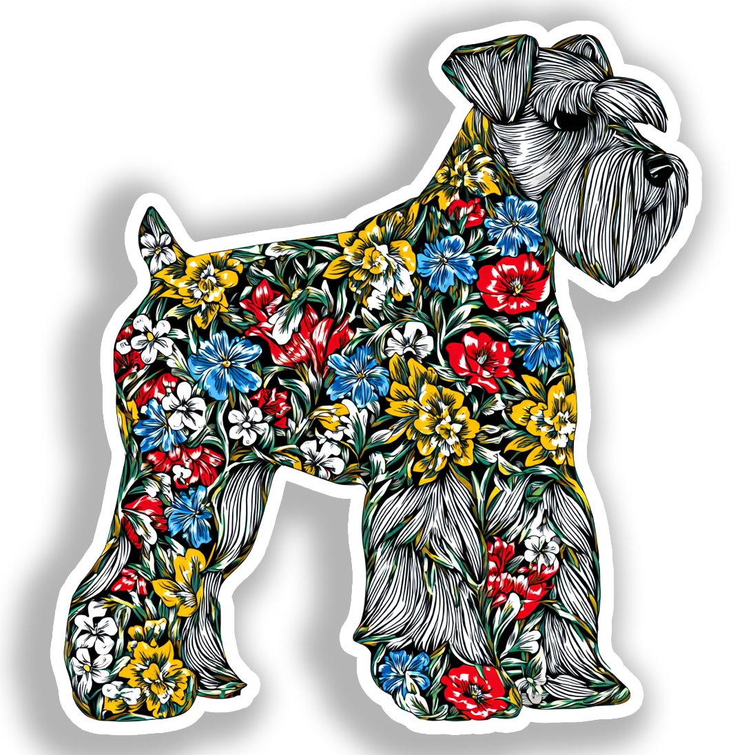 Miniature Schnauzer Dog Vinyl Decal Sticker for Car, Laptop, Tumbler and more # A019277-4" x 4"