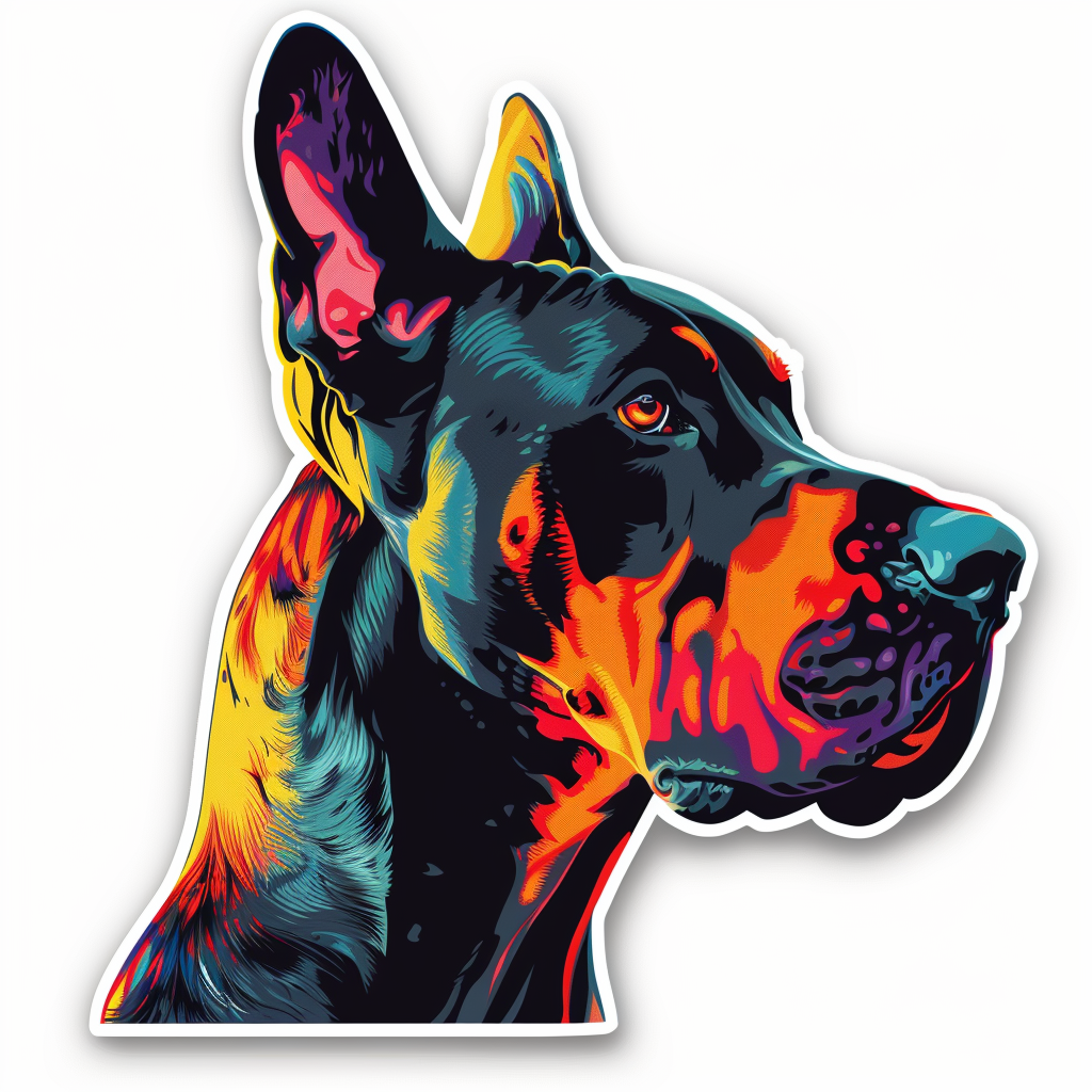 Great Dane Dog Expressive surreal Vinyl Decal Sticker for Car, Laptop, Tumbler and more # F022715