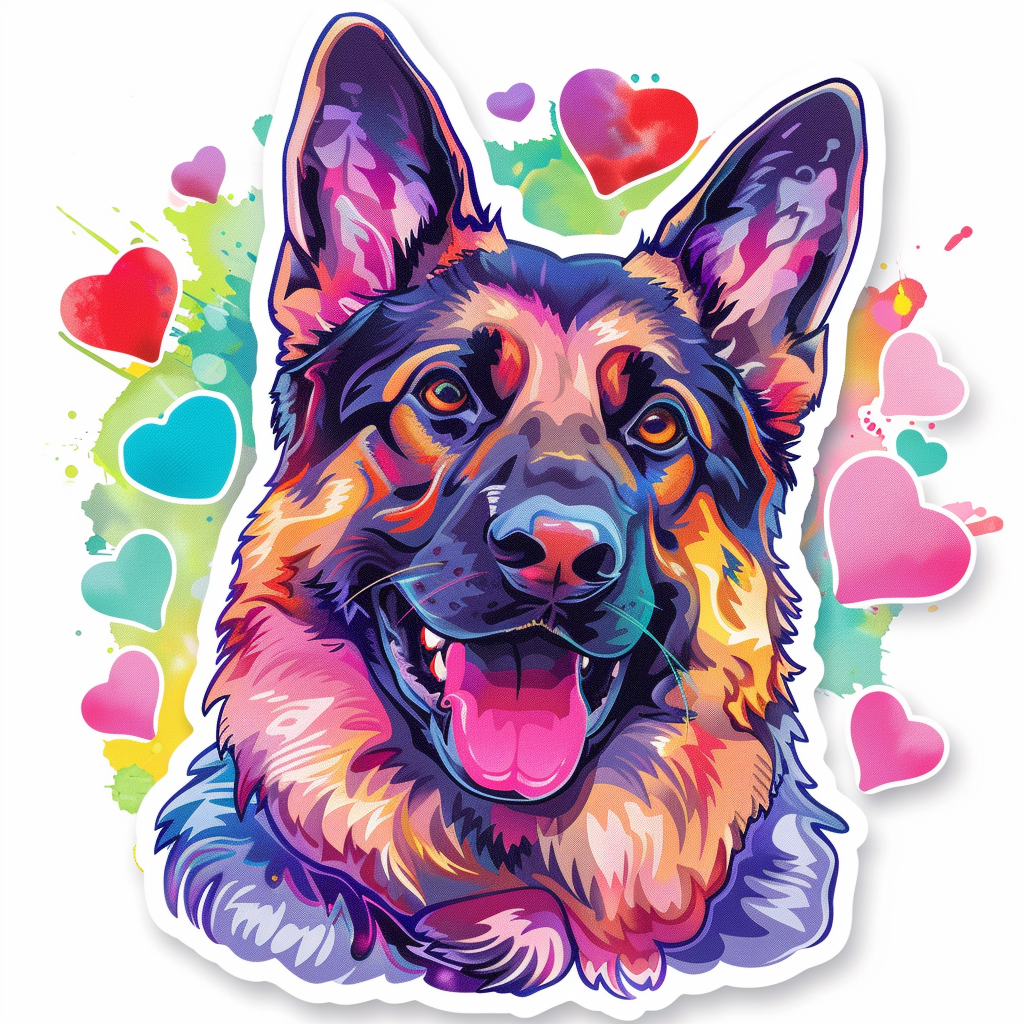 German Shepherd Dog Vinyl Decal Sticker for Car, Laptop, Tumbler and more # F011358