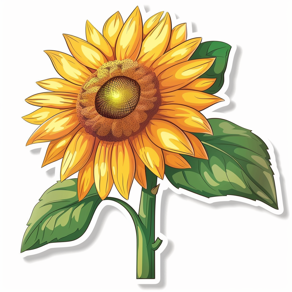 Sunflower flower majestic Expressive surreal Vinyl Decal Sticker for Car, Laptop, Tumbler and more # F022943
