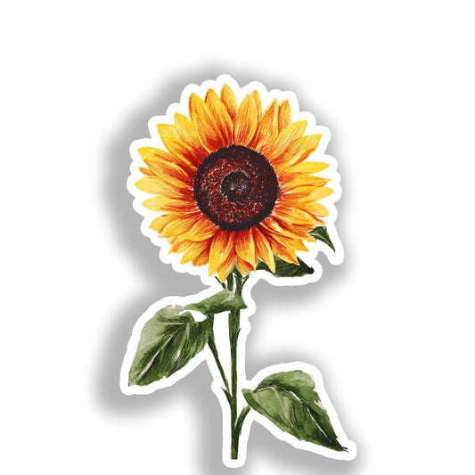 Sunflower Flower Vinyl Decal Sticker for Car, Laptop, Tumbler and more # A019098-4" x 4"