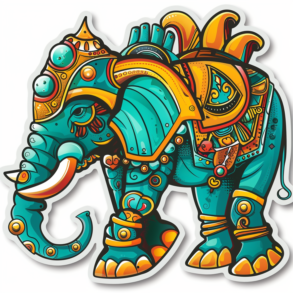 Elephant Expressive surreal Vinyl Decal Sticker for Car, Laptop, Tumbler and more # F022265-4" x 4"