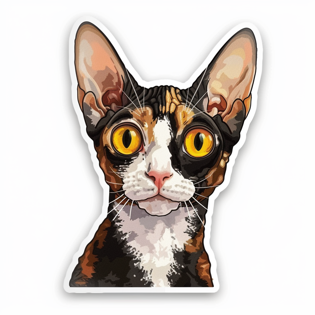 Devon Rex Cat Vinyl Decal Sticker for Car, Laptop, Tumbler and more # F09807
