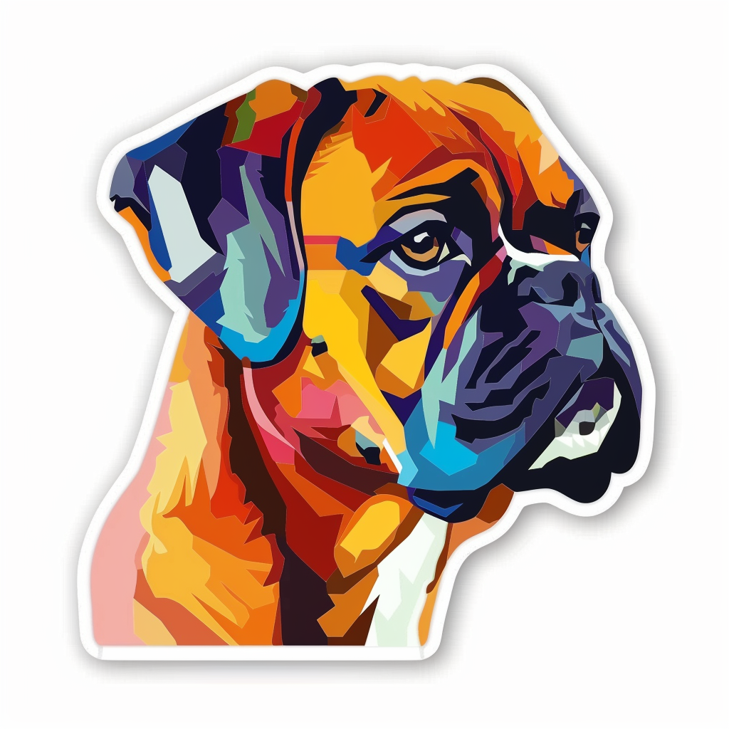 Boxer DogWhite Vinyl Decal Sticker for Car, Laptop, Tumbler and more # F07502