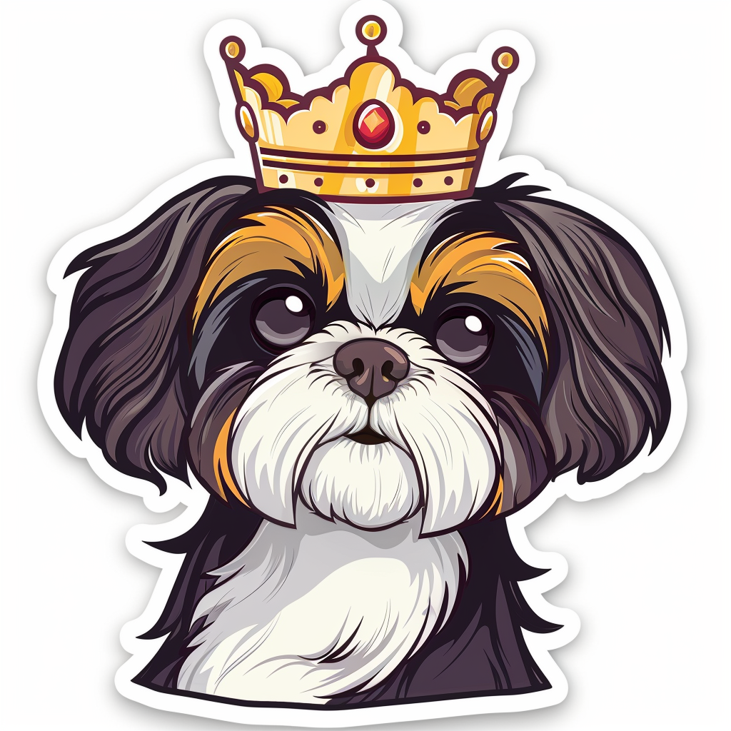 Adorable Shih Tzu Dog Expressive surreal Vinyl Decal Sticker for Car, Laptop, Tumbler and more # F018398