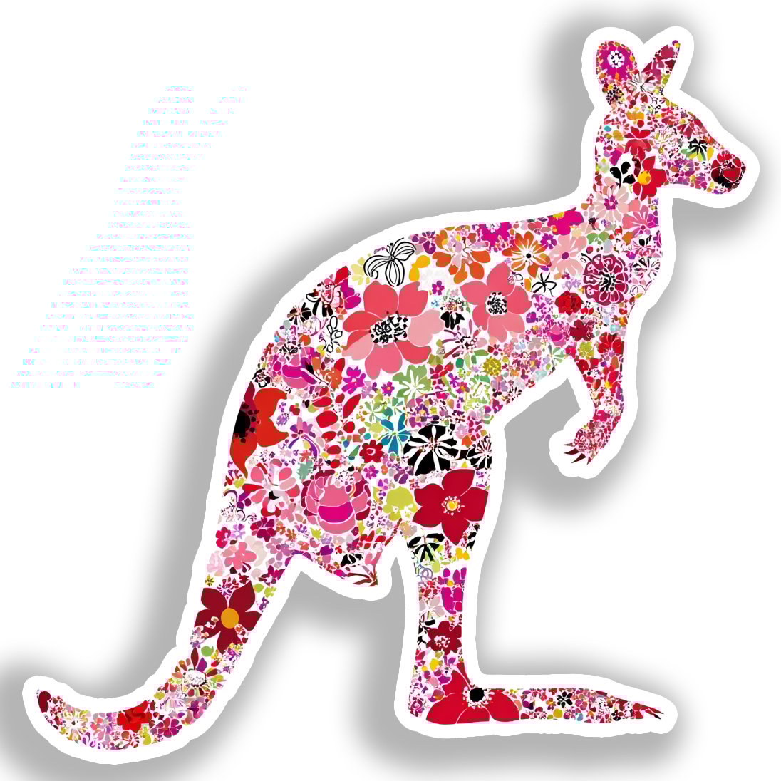 Kangaroo Vinyl Decal Sticker for Car, Laptop, Tumbler and more # A018497-4" x 4"