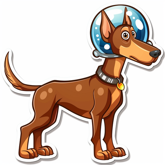 Cute and Adorable Doberman Pinscher Expressive surreal Vinyl Decal Sticker for Car, Laptop, Tumbler and more # F019691-4" x 4"