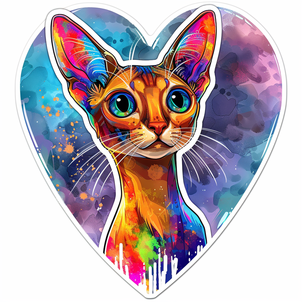 Abyssinian Cat astronaut majestic Expressive surreal Vinyl Decal Sticker for Car, Laptop, Tumbler and more # F021289-4" x 4"
