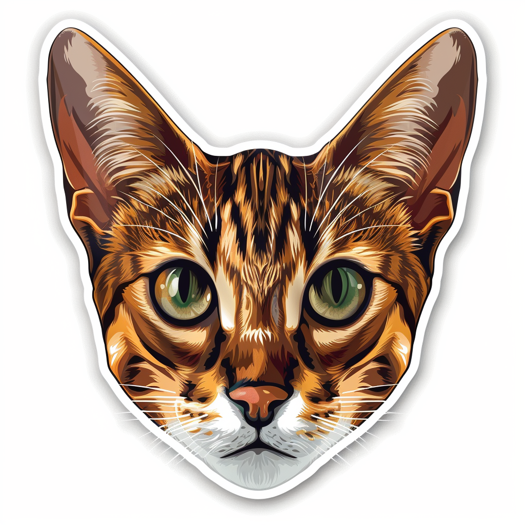 Abyssinian Cat astronaut majestic Expressive surreal Vinyl Decal Sticker for Car, Laptop, Tumbler and more # F021250-4" x 4"