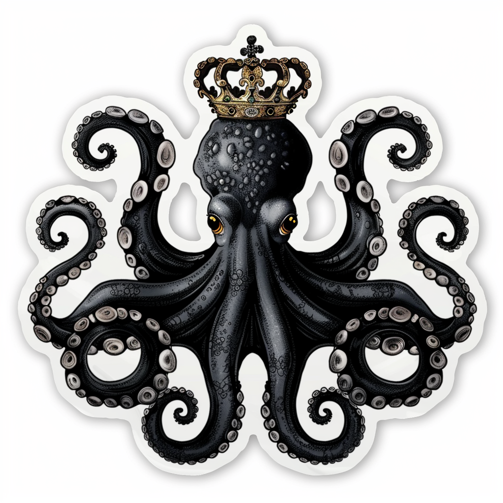 Sticker of an Octopus astronaut majestic Expressive surreal Vinyl Decal Sticker for Car, Laptop, Tumbler and more # F015502