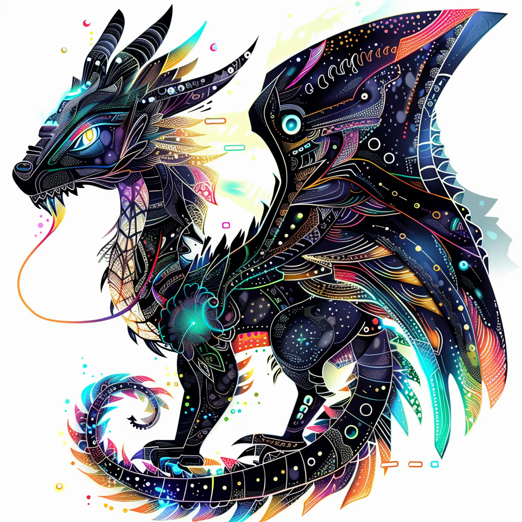 Dragon cyber punk majestic Expressive surreal Vinyl Decal Sticker for Car, Laptop, Tumbler and more # F019090