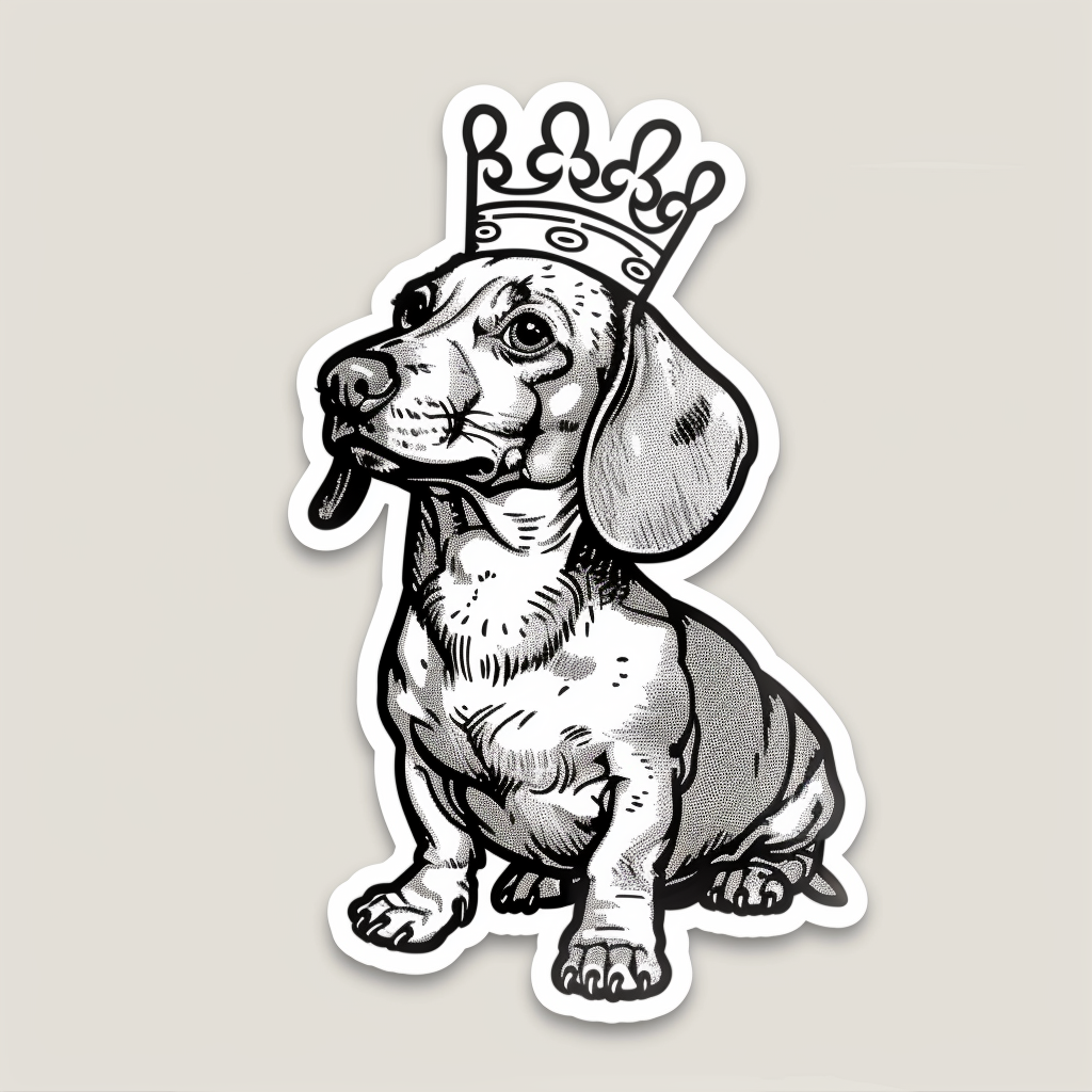 Dachshund Dog crowned Vinyl Decal Sticker for Car, Laptop, Tumbler and more # F013189