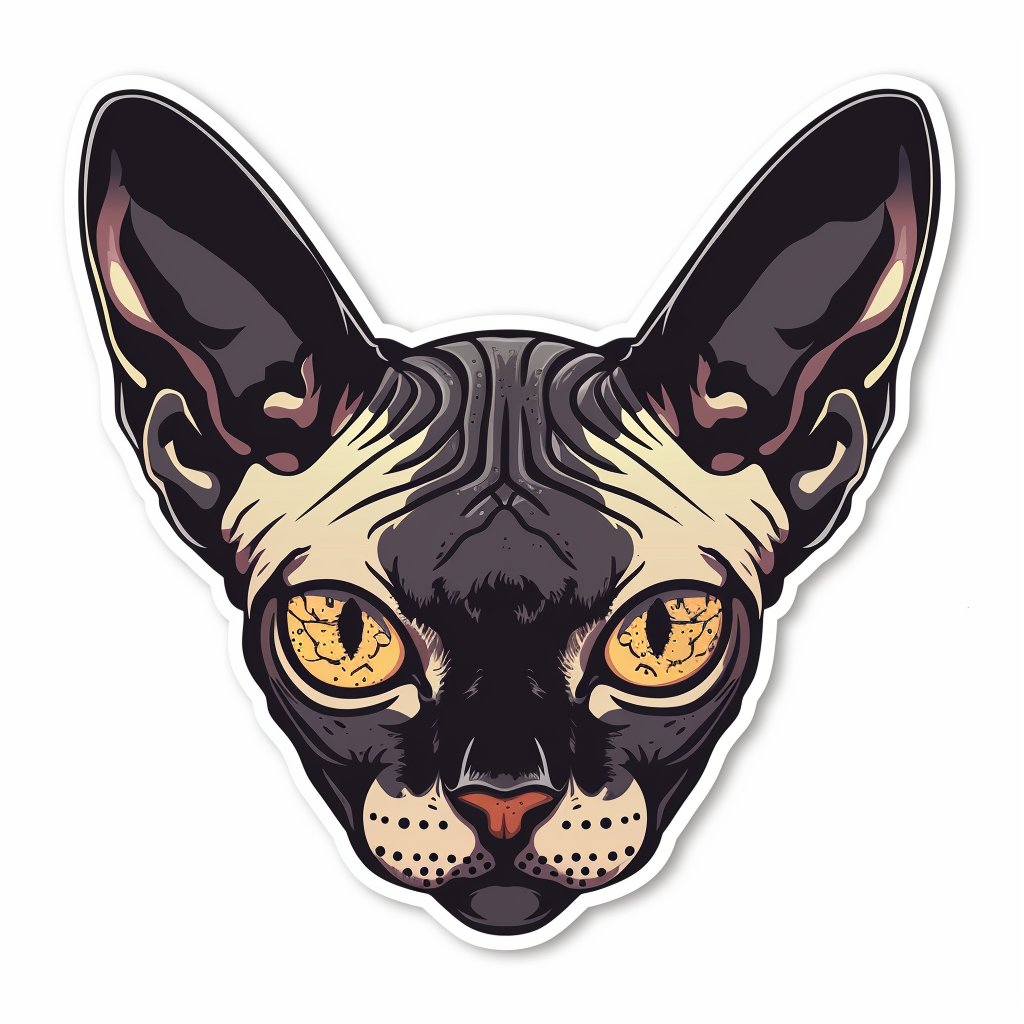 Sphynx Cat Vinyl Decal Sticker for Car, Laptop, Tumbler and more # F010038