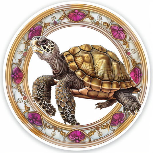 turtle majestic Expressive surreal Vinyl Decal Sticker for Car, Laptop, Tumbler and more # F022082-4" x 4"
